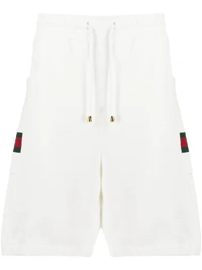 Gucci Shorts Mit Webstreifen In White