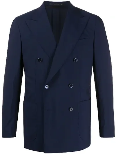 Bagnoli Sartoria Napoli Double-breasted Formal Blazer In Blue