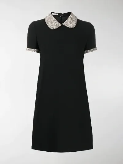 Miu Miu Crystal-embellished Shift Dress In Schwarz