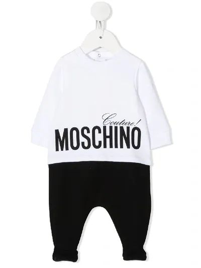 Moschino Babies' Couture All-in-one Romper In White