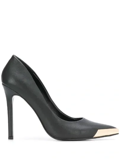 Versace Jeans Couture Logo Plaque Pumps In Black