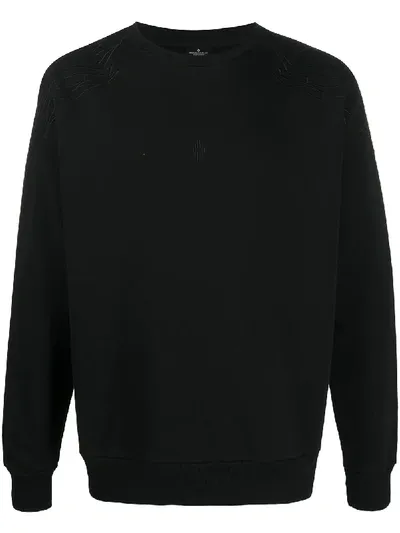 Marcelo Burlon County Of Milan Wings Embroidered Sweatshirt In Black