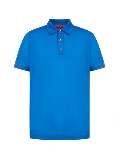 Kiton Poloshirt Mit Druckknöpfen In Blue