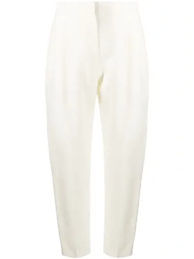 Alexander Mcqueen Tapered Cropped Trousers In Neutrals