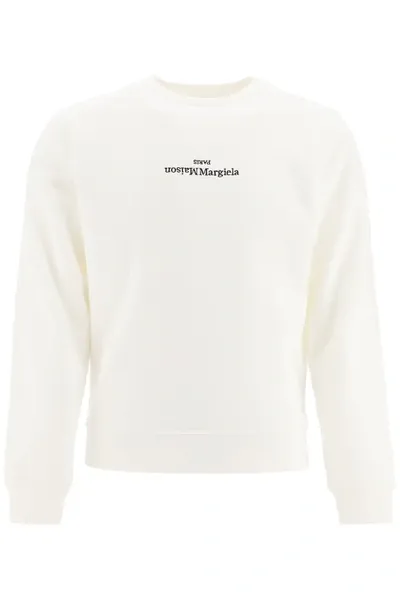 Maison Margiela Sweatshirt With Logo Embroidery In White