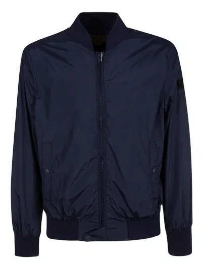 Woolrich Plain Basic Bomber Jacket In Peacoat Blue