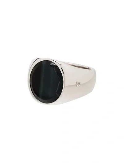 Tom Wood Sterling Silver Athena Cushion Onyx Ring In 925 Sterling Silver