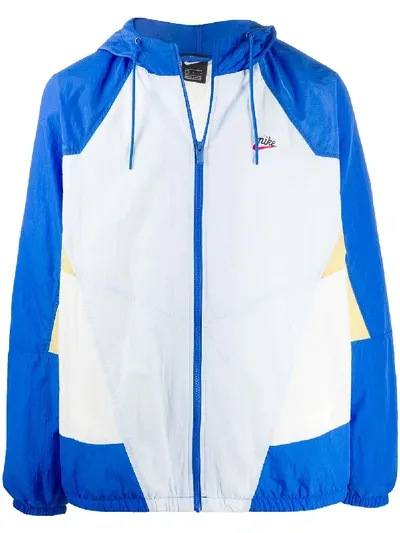 Nike Sportswear Heritage Colour-block Windbreaker In Blue