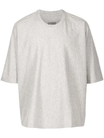 Issey Miyake Oversized Cropped Sleeve T-shirt In Grey