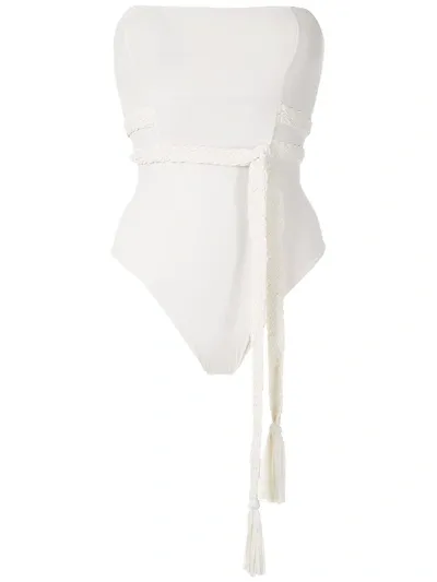 Clube Bossa Landova Tie Waist Swim Suit In Neutrals