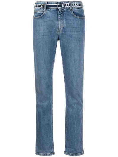 Stella Mccartney Belted Straight-leg Jeans In Blue