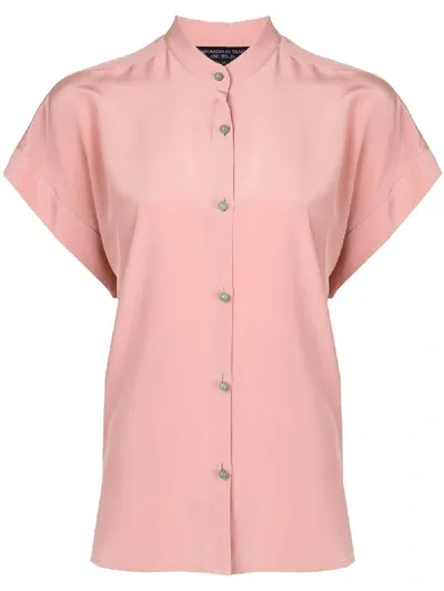 Shanghai Tang Jewel Button Boxy Shirt In Pink