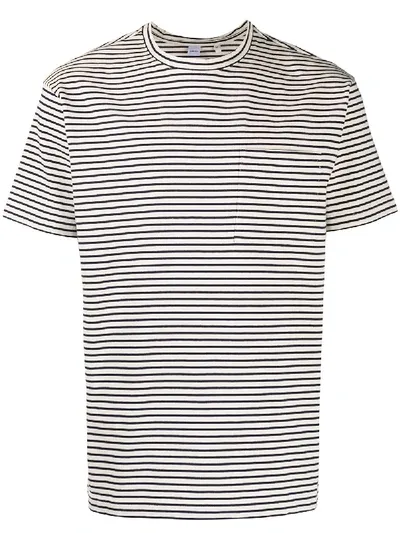 Aspesi Striped Patch-pocket T-shirt In Black