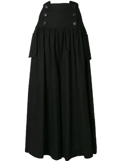 Yohji Yamamoto High-rise Wide-leg Trousers In Black