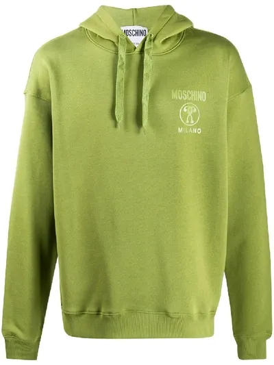 Moschino Milano Logo-print Hoodie In Green