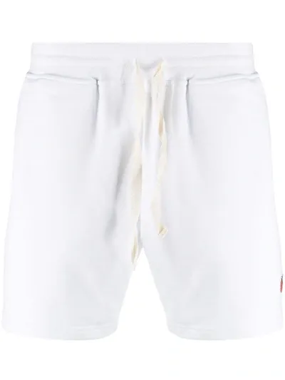 Casablanca Orange Patch Drawstring Shorts In White