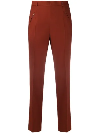 Maison Margiela Cropped Slim-leg Trousers In Brown