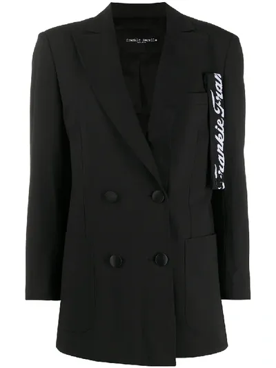 Frankie Morello Logo Tag Blazer In Black