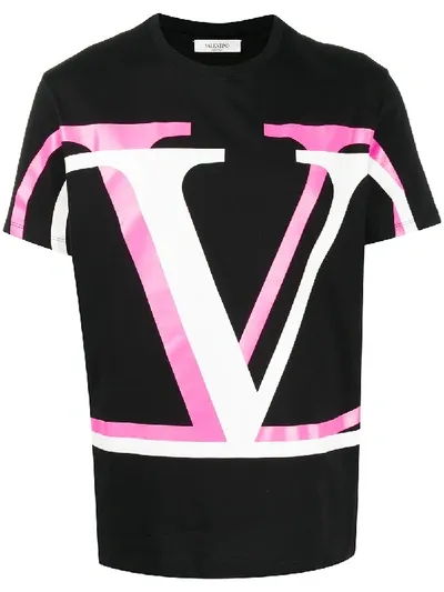 Valentino Vlogo Shadow Print T-shirt In Black