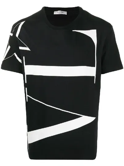 Valentino Vltn Vertical Logo T-shirt In Black