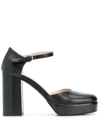 Miu Miu Platform Mary Janes In Schwarz