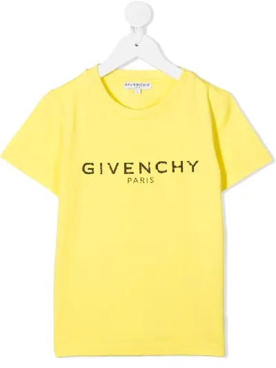 Givenchy Kids' Logo Print T-shirt In Yellow