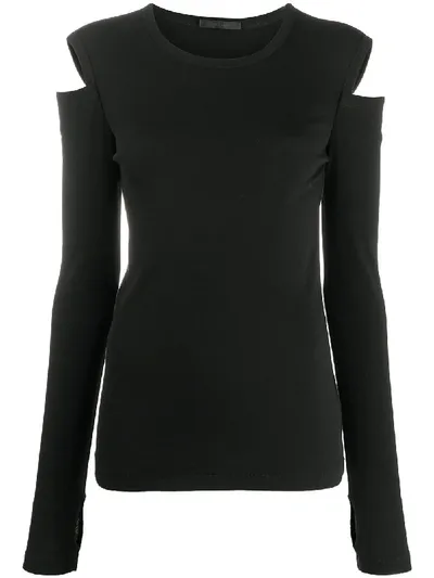 Helmut Lang Cut-out Shoulder Jumper In Black