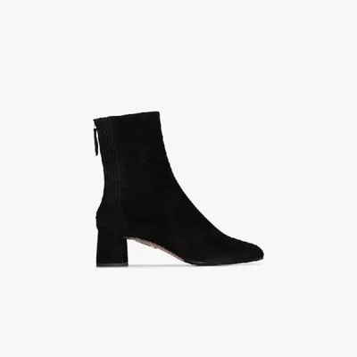 Aquazzura Black Saint Honoré 50 Suede Ankle Boots