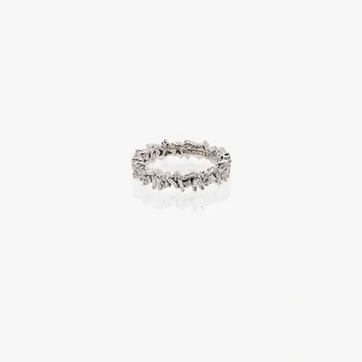 Suzanne Kalan 18kt White Gold Icon Baguette Diamond Ring In Metallic