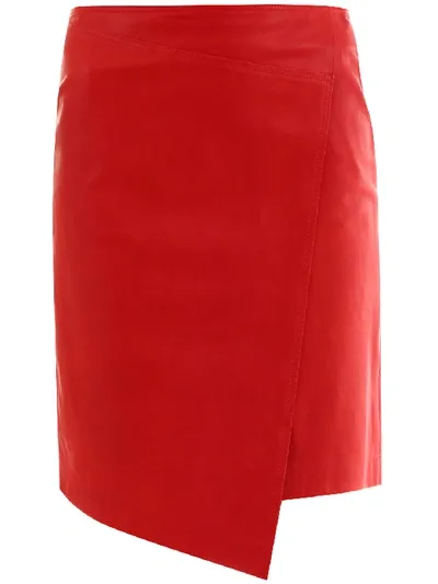 Arma Leather Miniskirt Red