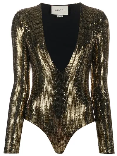 Gucci Chain-mail-effect Body In Gold