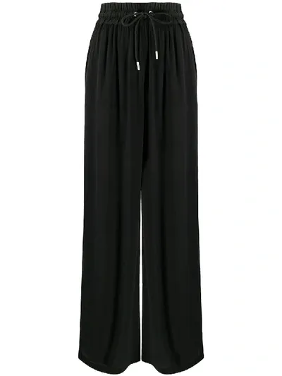 Diesel Drawstring Wide-leg Trousers In Black