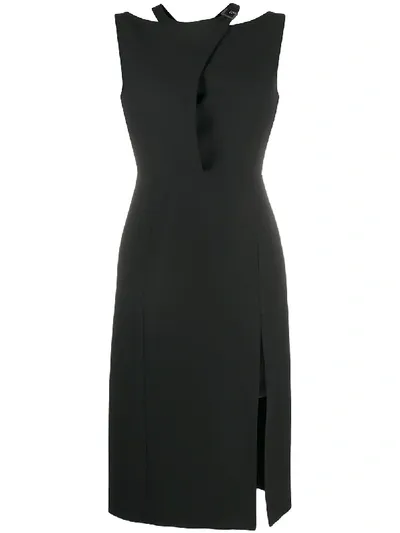 Gucci Logo-plaque Knee-length Dress In Black