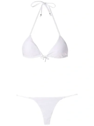 Amir Slama Triangle Top Bikini Set In White