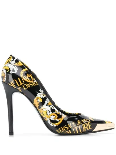 Versace Jeans Couture Stiletto-pumps Mit Print In Black