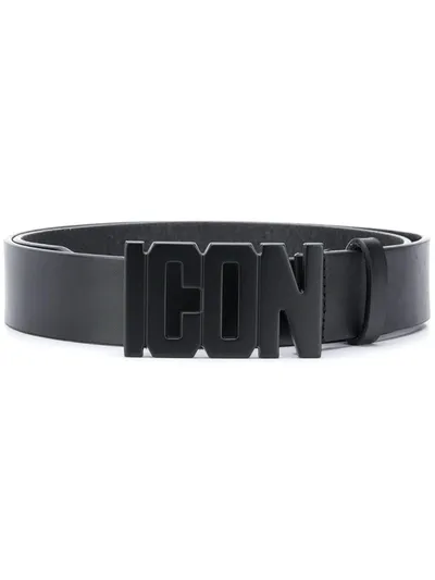 Dsquared2 Icon Buckle Belt In Black