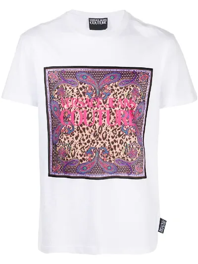 Versace Jeans Couture Logo Print Crewneck T-shirt In White