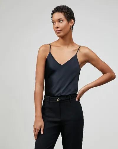 Lafayette 148 Plus-size Silk Charmeuse Bias Tank In Nocolor