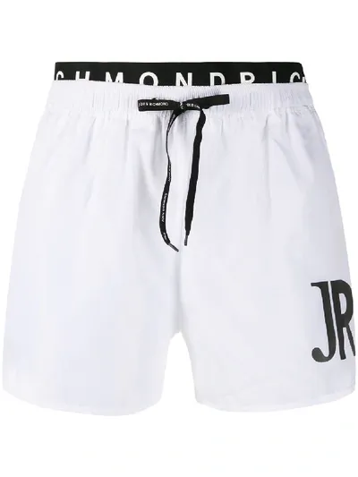 John Richmond Judit Logo-print Swim Trunks In White