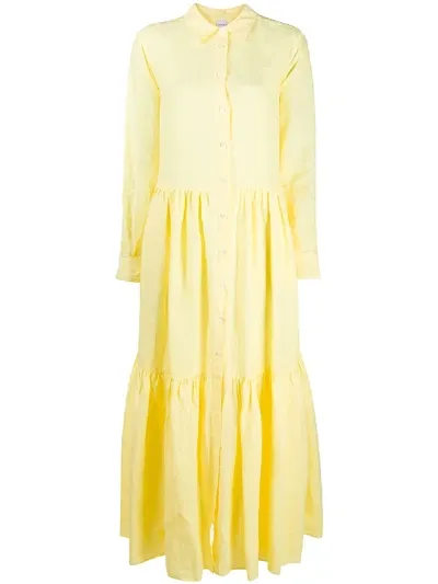 Aspesi Tiered Maxi Dress In Yellow