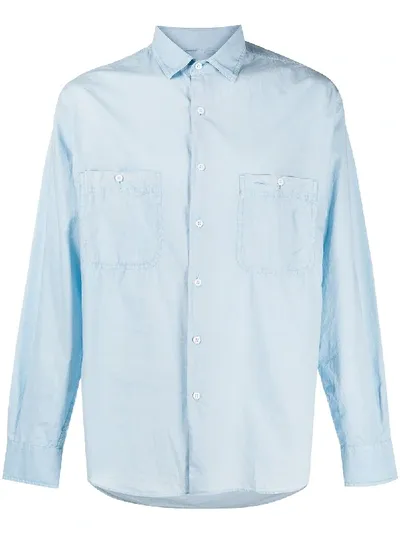 Aspesi Patch Pocket Shirt In Blue