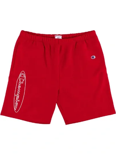 Palace X Champion Shorts In Red