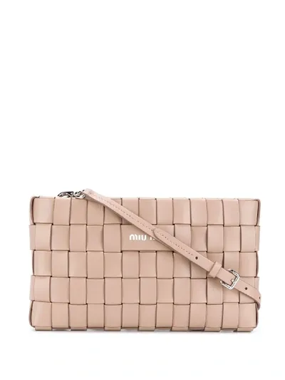 Miu Miu Interwoven Double-strap Bag In Rosa