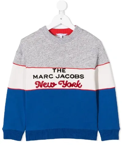 Little Marc Jacobs Kids' Multicolor Sweatshirt For Boy With Black Logo In Blue