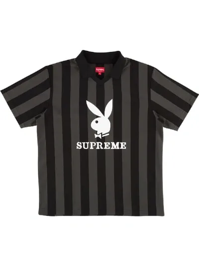 Supreme X Playboy Logo T-shirt In Black