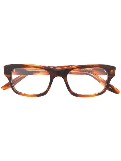 Barton Perreira Two-tone Square Frame Eyeglasses In Brown