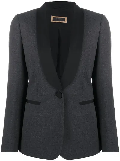 Peserico Shawl-collar Jacket In Grey