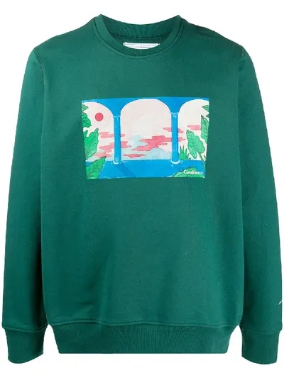 Casablanca Barabella Printed Sweater In Green