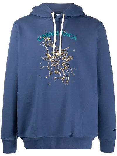 Casablanca Cherubs Constellation Hoodie In Blue