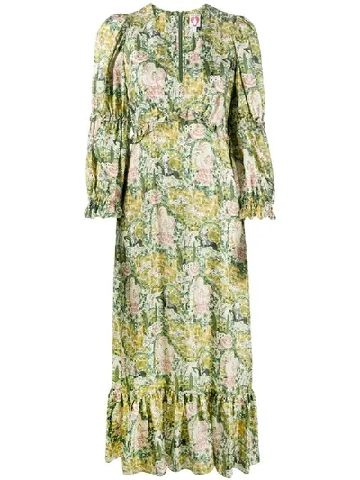 Shrimps Rosemary Silk Midi Dress In Green